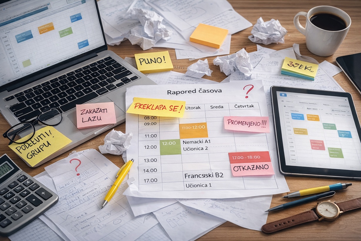 Raspored časova škola jezika