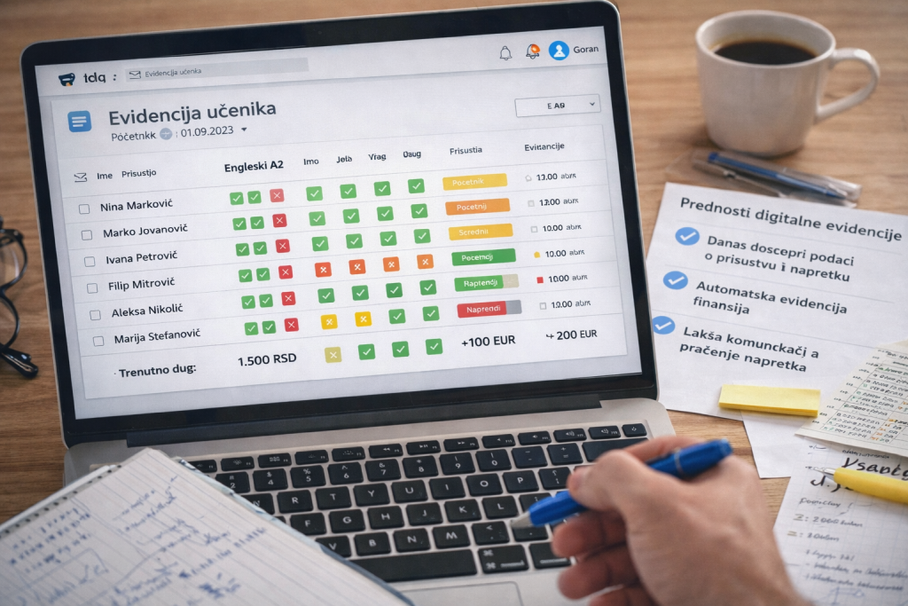 Evidencija učenika škola jezika